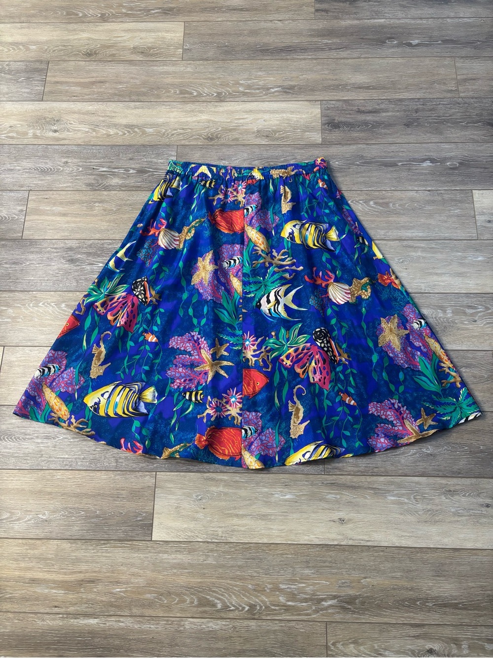 Carole Little Sport Silk Skirt Sz 6* Tropical Fish Vtg Vacation Beach Whimsical